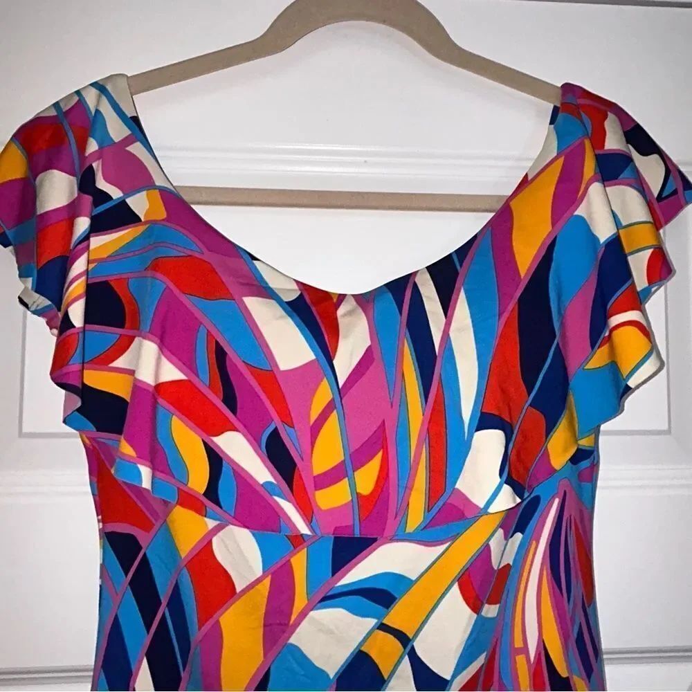 Trina Turk Ruffle Rio Off Shoulder One Piece Swimsuit - Picture 2 of 6